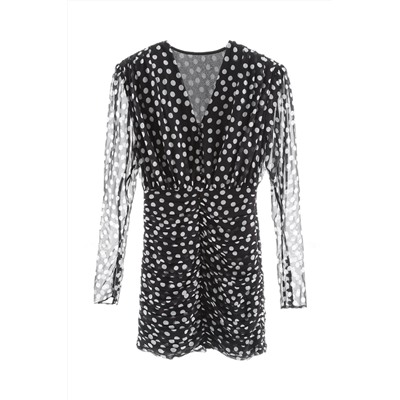 Vestido recto de seda Negro