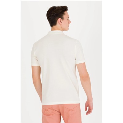Erkek Ekru Basic Polo Yaka Tişört
