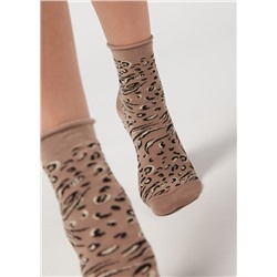 Kurze Socken mit Animal-Muster