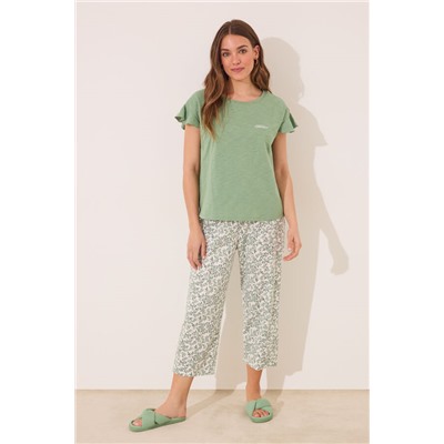 Pijama Capri 100% algodón verde