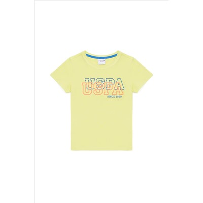 Erkek Çocuk Neon Sarı Bisiklet Yaka Tişört