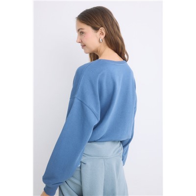 Sudadera felpa algodón azul