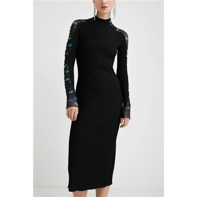 Vestido slim largo canalé