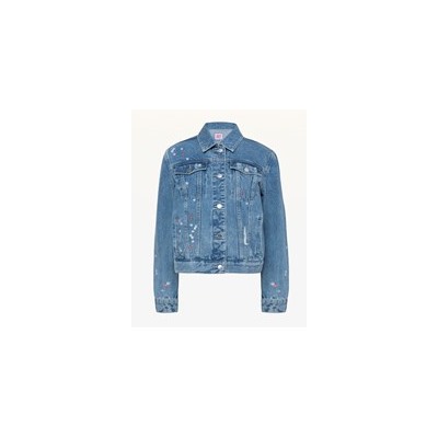 JXJC Floral Embroidered Denim Jacket