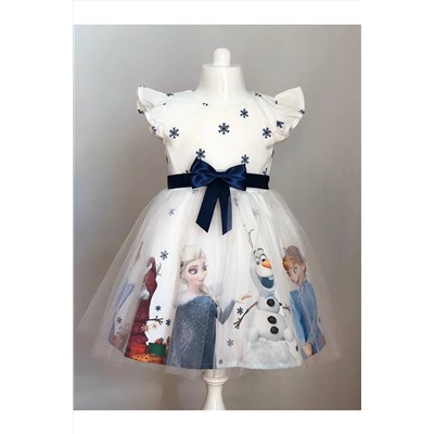 Buse&Eylül Bebe Elsa Karlar Kraliçesi Kız Çocuk Elbisesi 9072