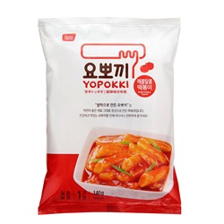 YOPPOKI Sweet and Spicy Topokki rice cake Токпокки рисовые палочки с сладко-острым соусом пакет 140г