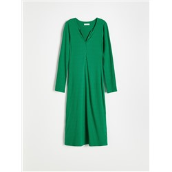 Strickkleid mit Gestreifter Struktur