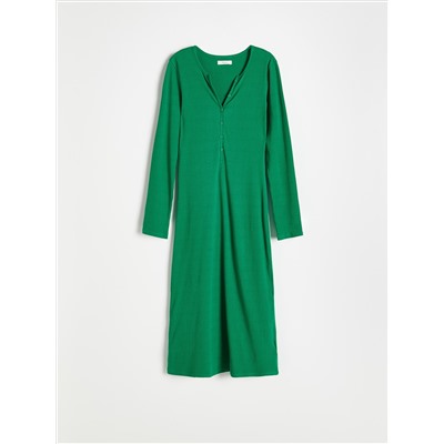 Strickkleid mit Gestreifter Struktur