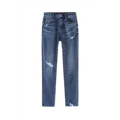 Vaquero slim de tiro alto Azul marino