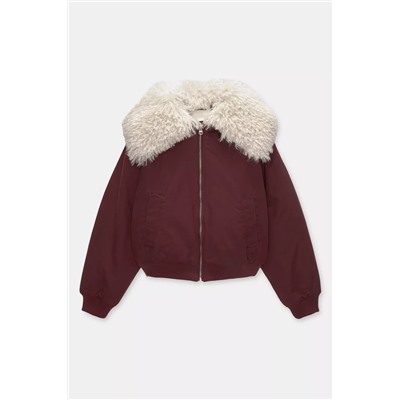 Chaqueta bomber cuello efecto pelo