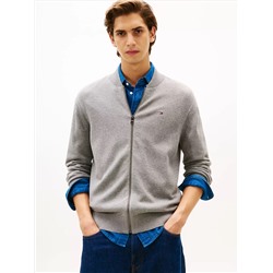 Cotton Zip Baseball Cardigan