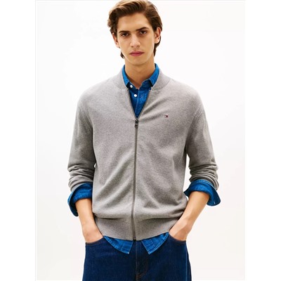 Cotton Zip Baseball Cardigan