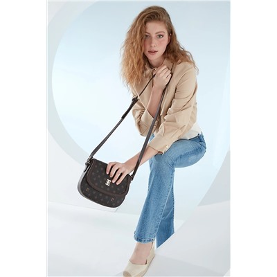 Pierre Cardin Kahve Monogram Kadın Omuz Çantası 05PO23Y1733