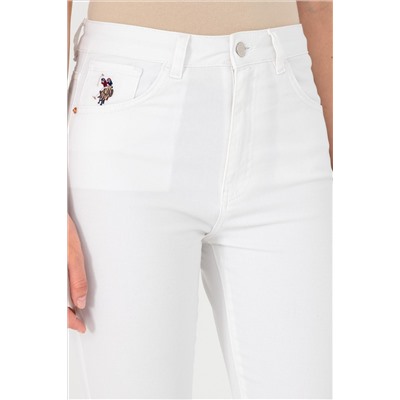 Kadın Beyaz Slim High Waist Fit Jean Pantolon
