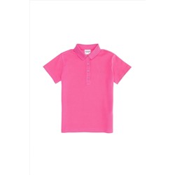 Kız Çocuk Pembe Basic Polo Yaka Tişört