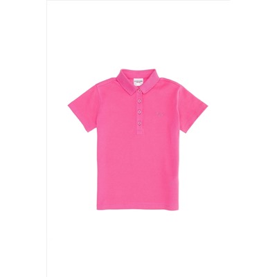 Kız Çocuk Pembe Basic Polo Yaka Tişört