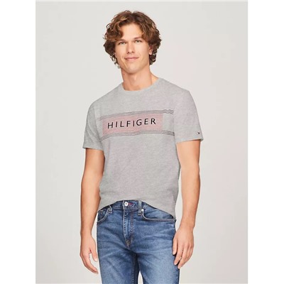 TOMMY HILFIGER HILFIGER STRIPE FLAG LOGO T-SHIRT