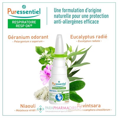 Puressentiel Respiratoire Spray Nasal Décongestionnant 15 ml