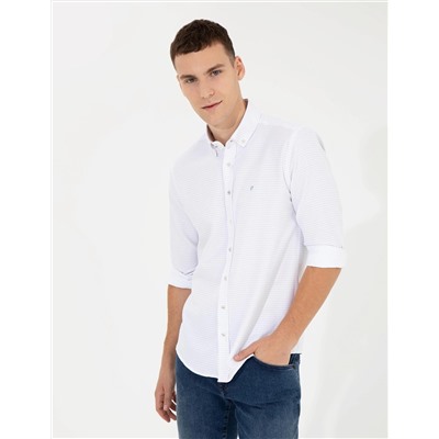 Antrasit Slim Fit Uzun Kollu Gömlek
