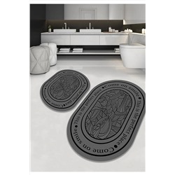 WOOLLY HOME COLLECTİON Dijital Kaymaz Yıkanabilir Modern 2'li Banyo Paspası Wllybny-124 WLLY-BNY-BN124