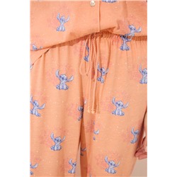 Pijama camisero Lilo & Stitch algodón naranja