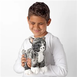 Stofftier, Katze grau/weiß