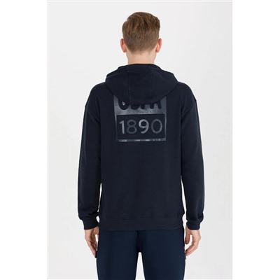 Erkek Lacivert Kapüşonlu Comfort Sweatshirt