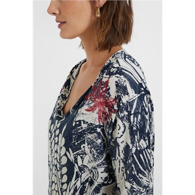 Camiseta jacquard floral