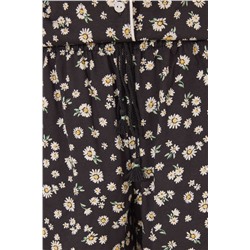 Pijama camisero corto 100% algodón flores