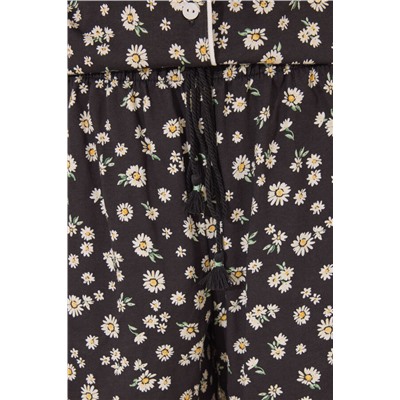 Pijama camisero corto 100% algodón flores