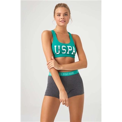 U.S. Polo Assn. Kadın Yeşil Kalın Askılı Sporcu Büstiyer Ve Boxer Takım U6S62P64