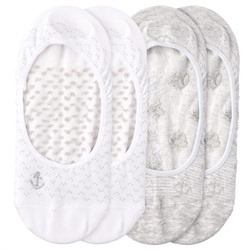 2 Paar Damen Füsslinge mit Anker-Motiv