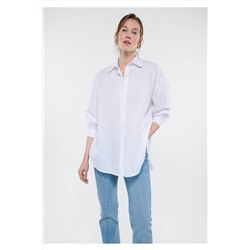 Mavi Beyaz Gömlek Oversize / Geniş Kesim 1210103-620