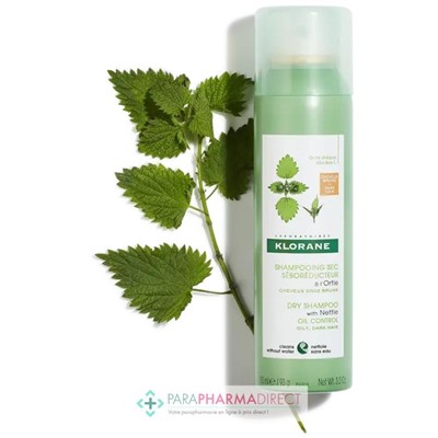 Klorane Ortie Shampooing Sec Séborégulateur Teinté Cheveux Bruns 150 ml