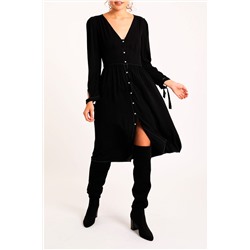 Vestido camisero Negro