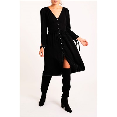 Vestido camisero Negro