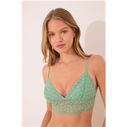 Sujetador bralette LOVELY encaje floral verde