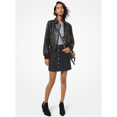 MICHAEL MICHAEL KORS Leather Bomber Jacket