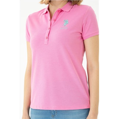 Kadın Pembe Basic Polo Yaka Tişört