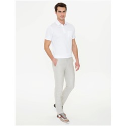 Vizon Slim Fit Beli Lastikli Kanvas Pantolon