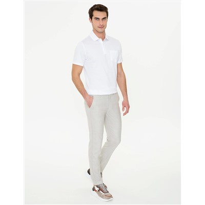 Vizon Slim Fit Beli Lastikli Kanvas Pantolon