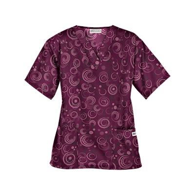 UA Total Eclipse Wine Print Scrub Top
