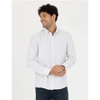 Beyaz Slim Fit Uzun Kollu Gömlek