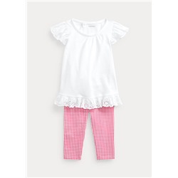 Baby Girl Eyelet Top & Gingham Legging