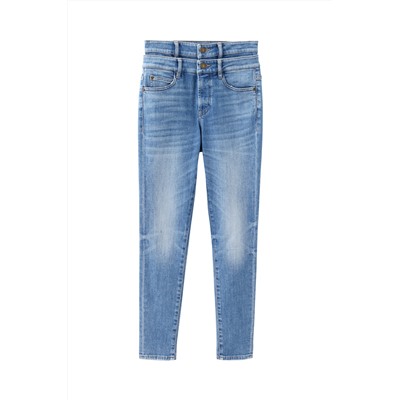 Vaquero skinny fit 7/8 de tiro alto Azul