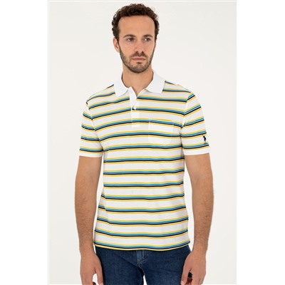 Erkek Regular Fit Polo Yaka Beyaz Tişört