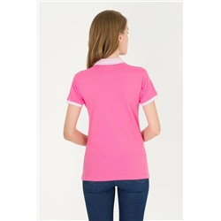 Kadın Pembe Polo Yaka Tişört