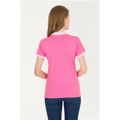 Kadın Pembe Polo Yaka Tişört
