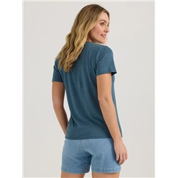 WOMEN'S COLORFUL FLOWERS GRAPHIC TEE IN MIDNIGHT NAVY