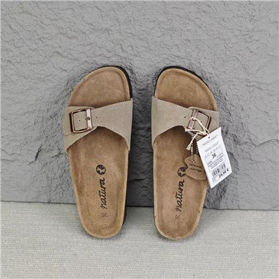 Женские кожаные шлепки в стиле Birkenstoc*k , экспорт  Цена на бирке 29,90€